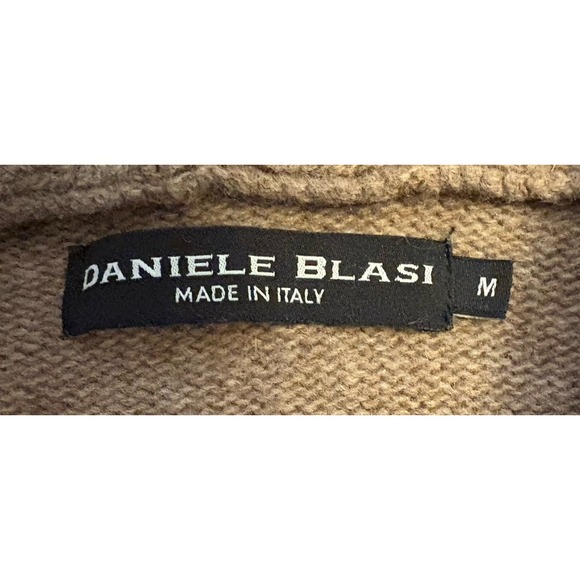 Daniele Blasi Sweater Wool Blend Waffle Knit Shawl Neck Women Medium - Picture 6 of 8